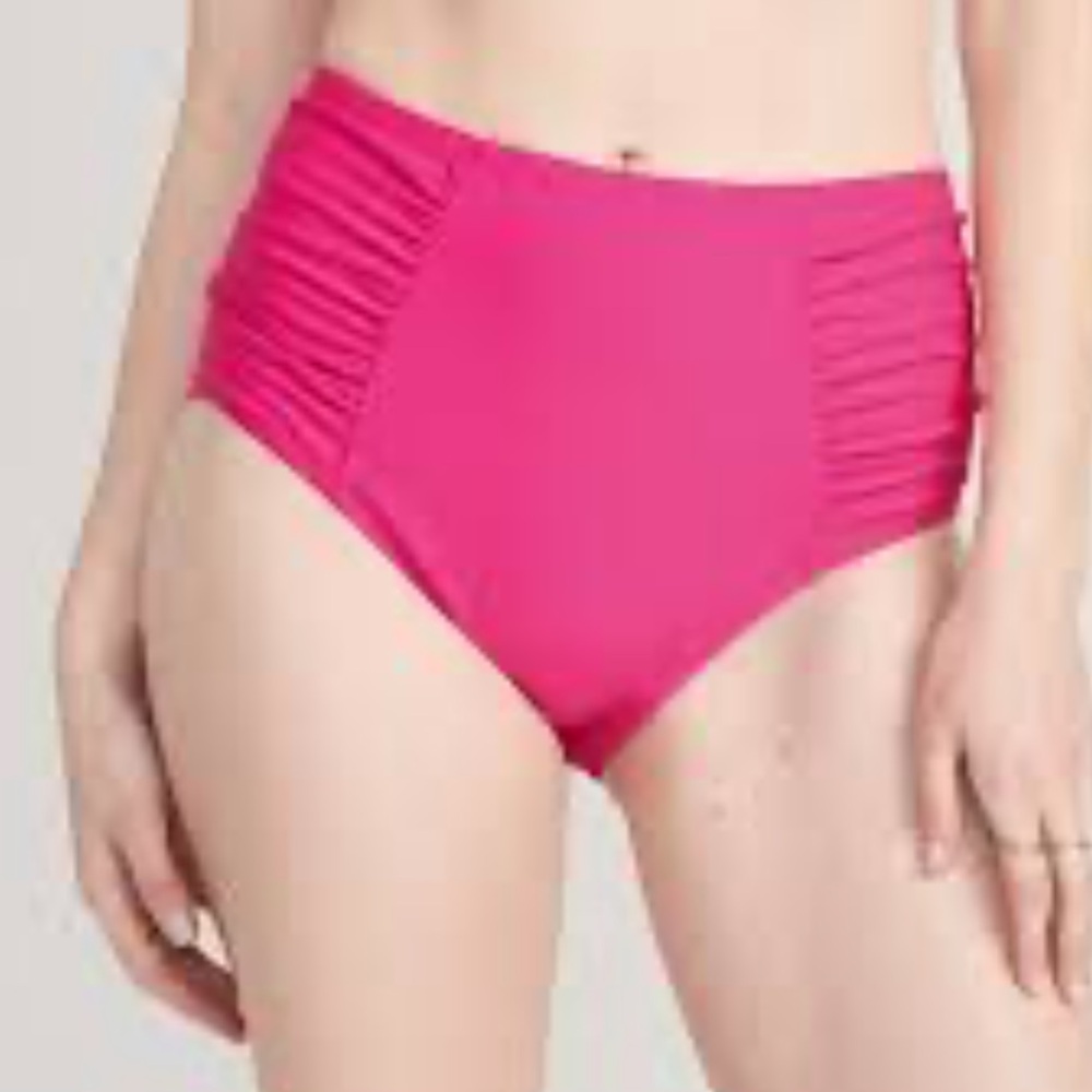 Old Navy High-Waisted Printed Ruched Bikini Swim Bottoms Size M